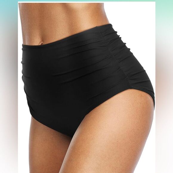 NWOT Holipick black Tummy control swim bottom, Modest high waist size M - Picture 2 of 9